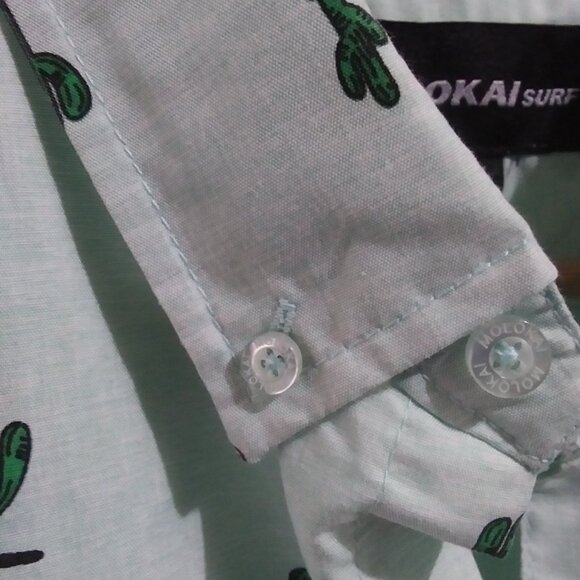 Sz L Molokai Surf Button Down Slim Fit Hawaiian Short Sleeve Shirts Bundle 2!! - Picture 9 of 16